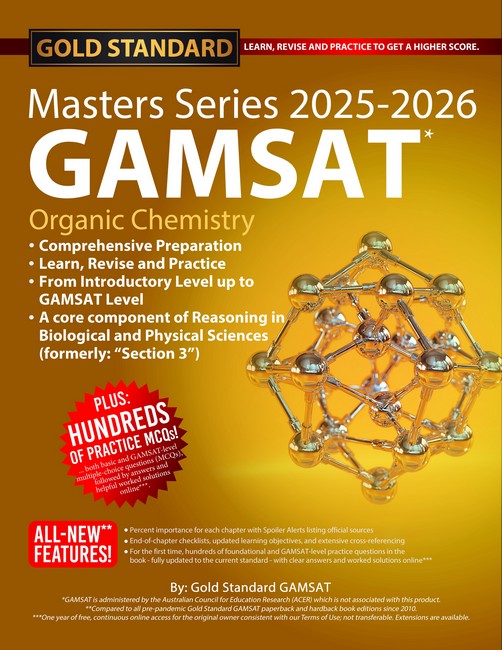 2025-2026 Masters Series GAMSAT Organic Chemistry Preparation by Gold Standard GAMSAT cover