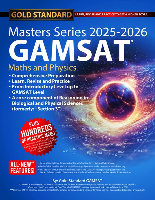 2025-2026 Masters Series GAMSAT Maths and Physics Preparation by Gold Standard GAMSAT cover