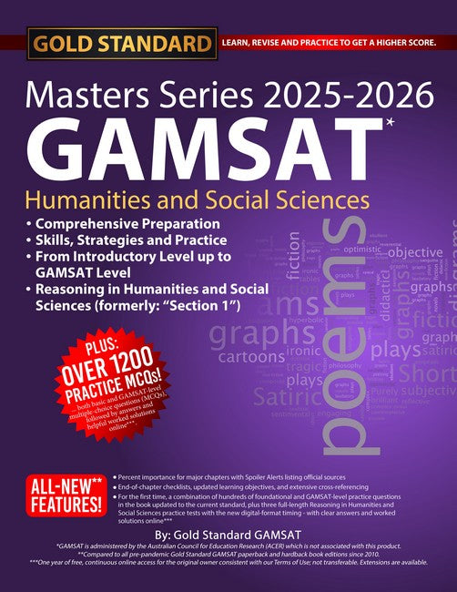 2025-2026 Masters Series GAMSAT Section 1 Preparation by Gold Standard GAMSAT cover