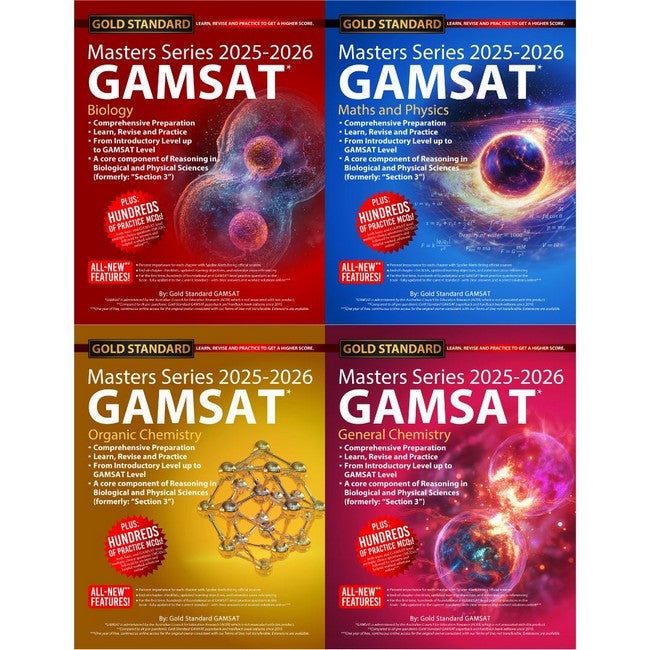 2025-2026 New Masters Series GAMSAT Textbook - 4 Science Books cover