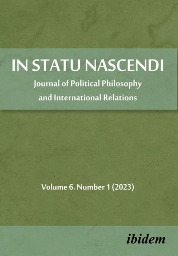 In Statu Nascendi: Special Edition: On Continental Philosophy No. 10 Volume 6. Number 1 cover