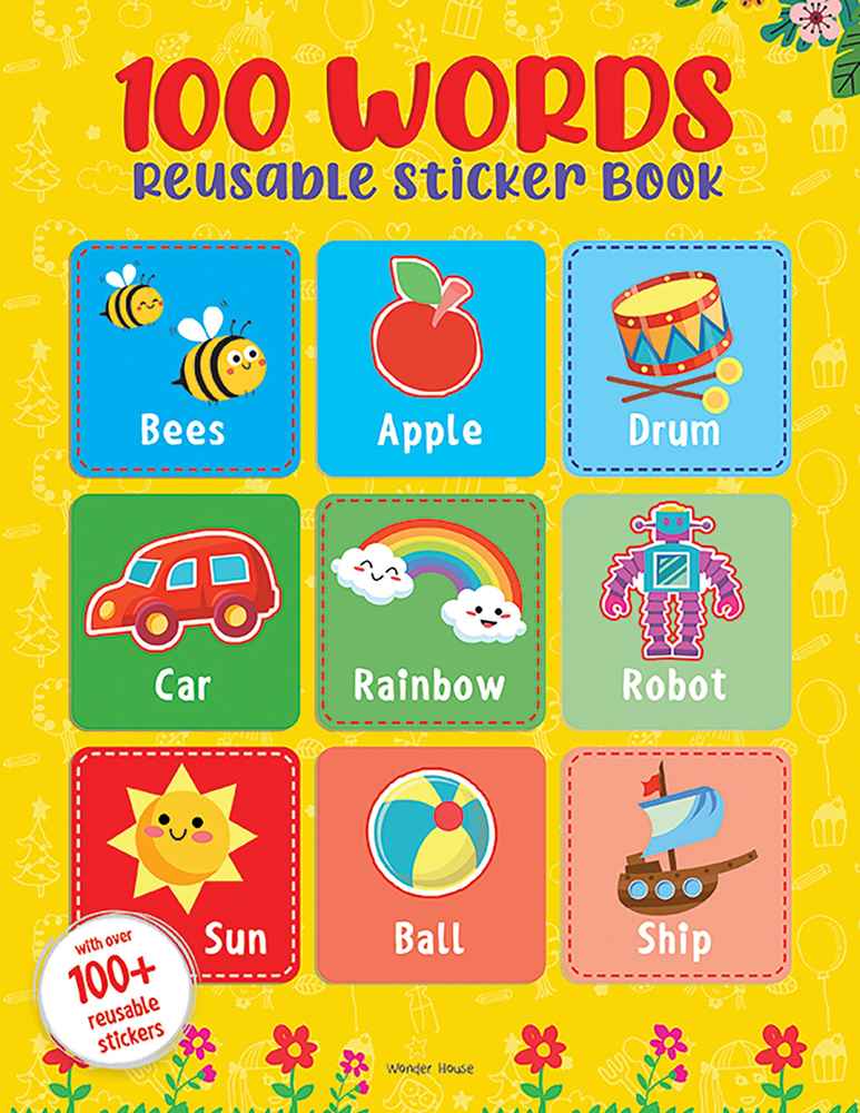 100 Words Reusable Sticker BookFor Children book cover