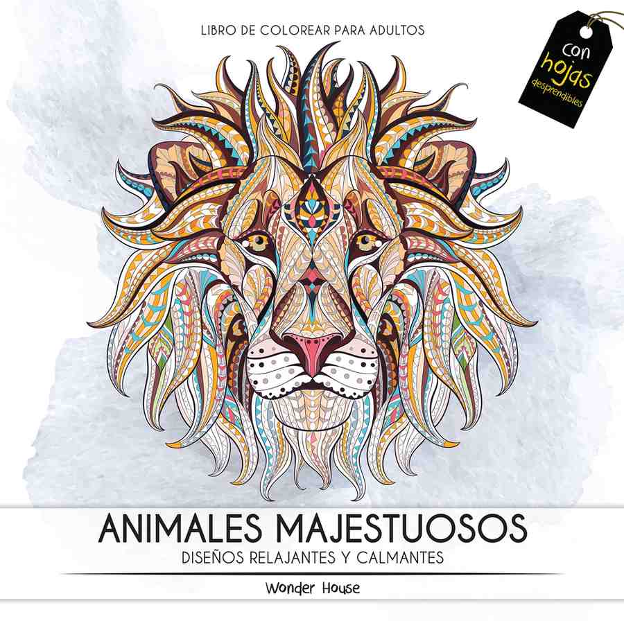 Adult Colouring Books Majestic Animals - Spanish book cover