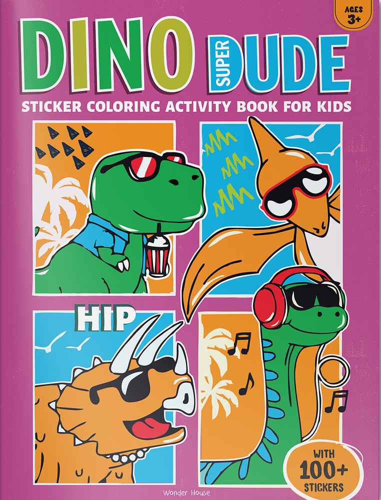 Dino Super Dude Sticker Coloring Book For Kids book cover