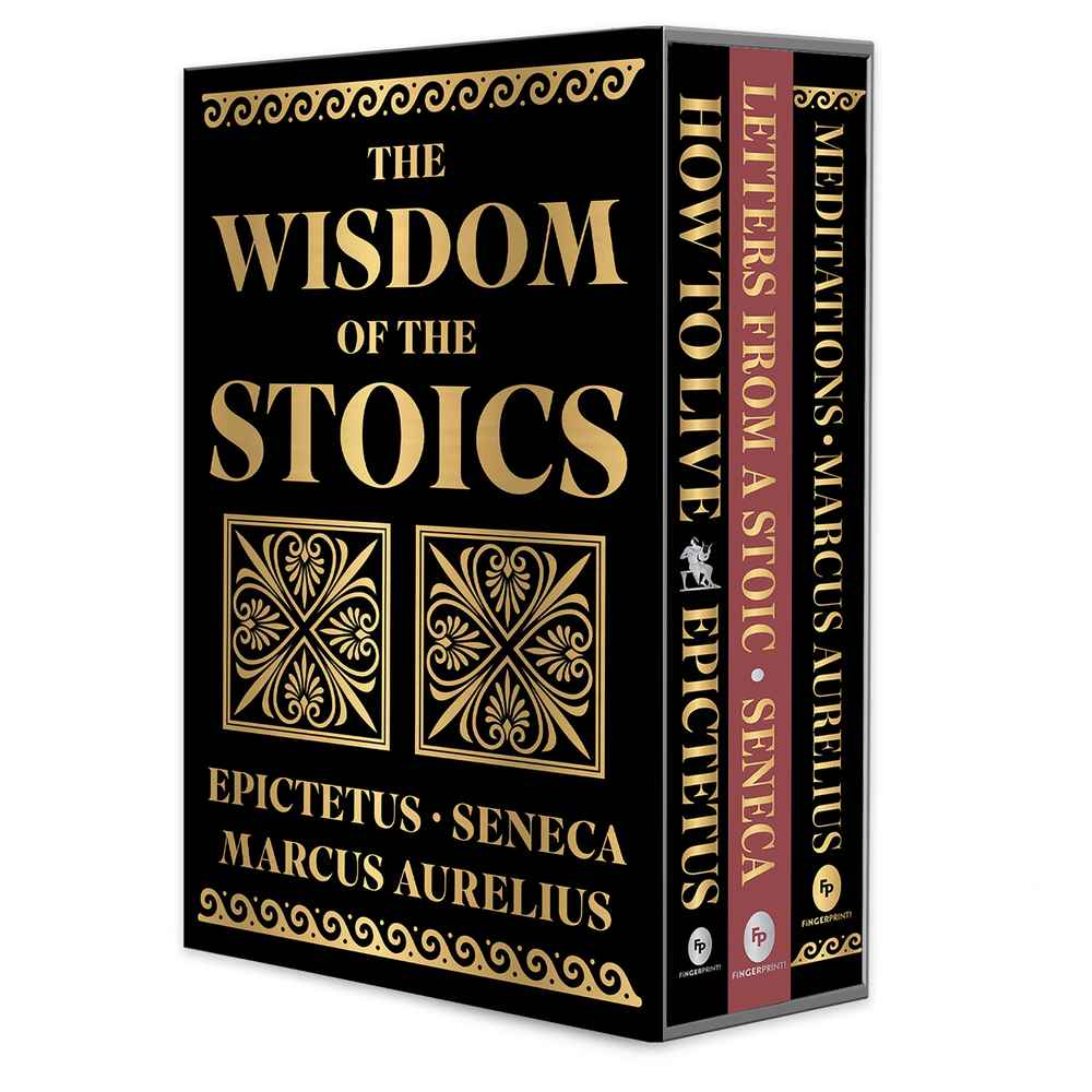 The Wisdom of the Stoics Boxed Set (Deluxe Hardbound Edition) book cover