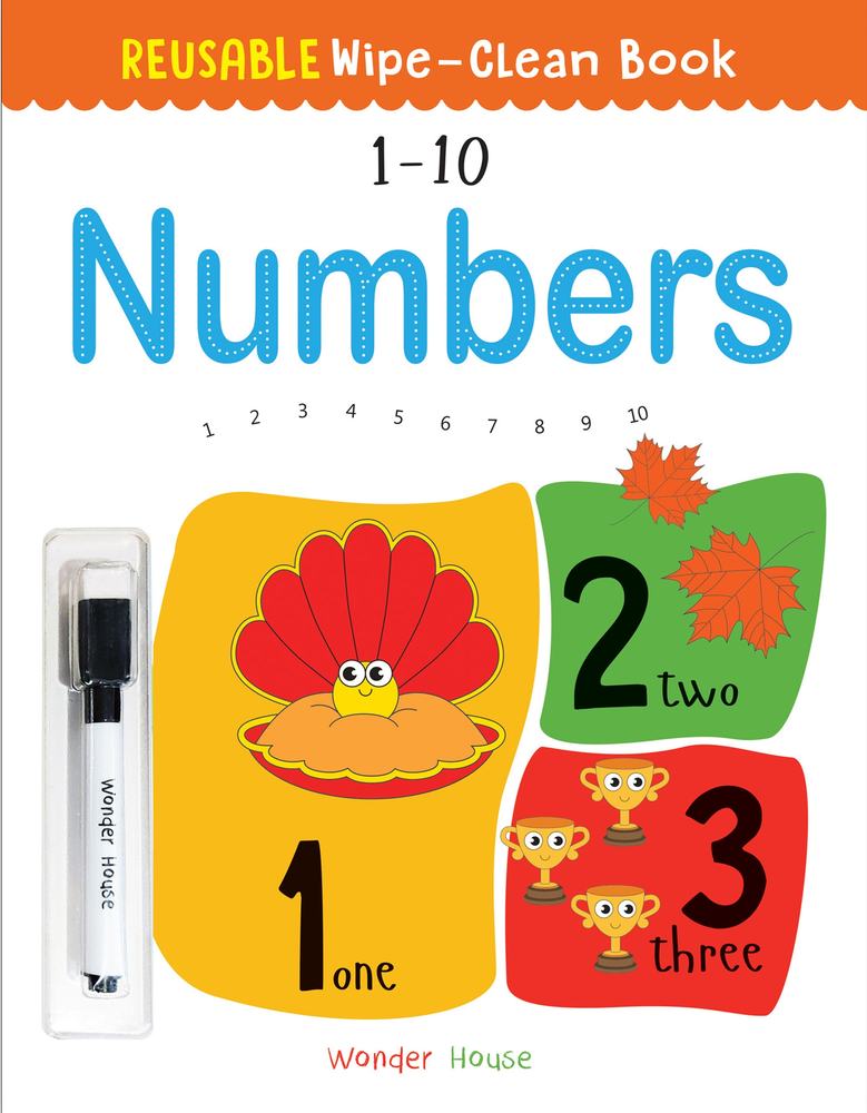 Reusable Wipe And Clean Book 1-10 Numbers book cover