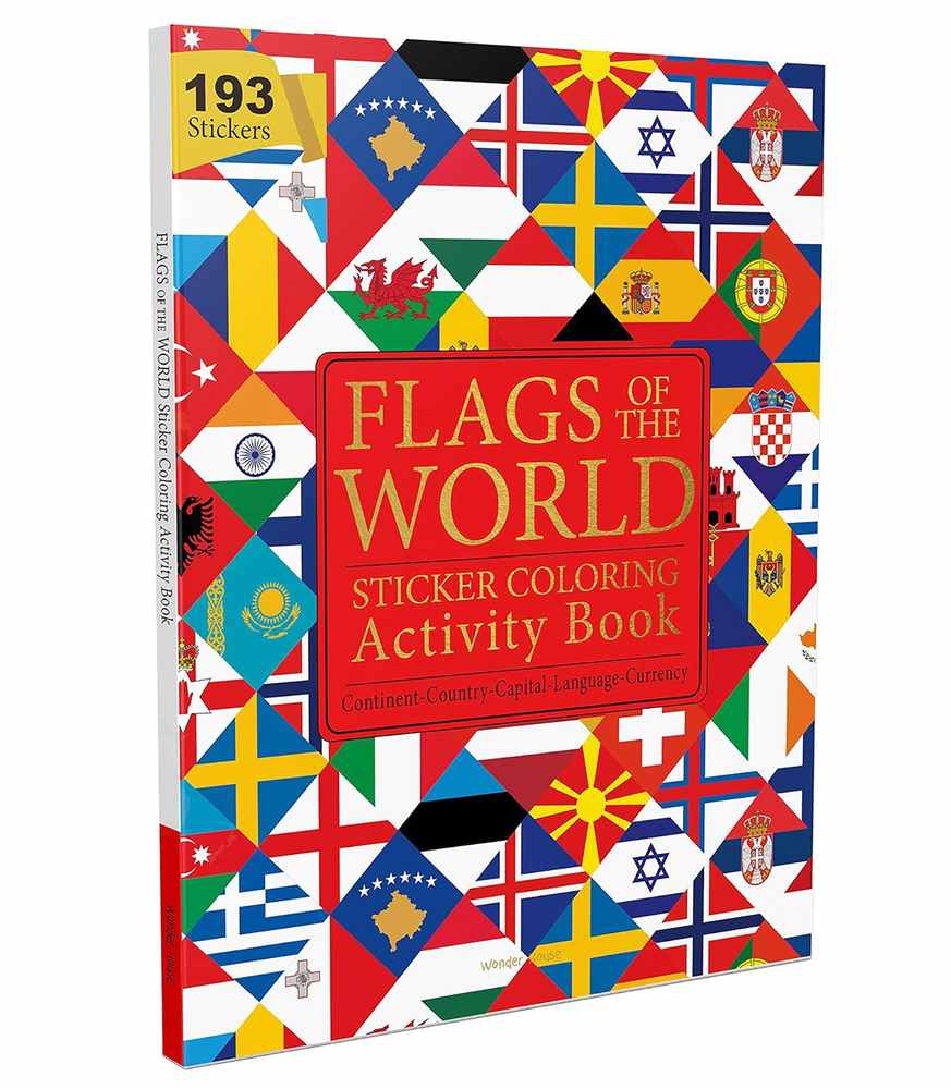 Flags of the World - Sticker Coloring Activity Book For Children book cover